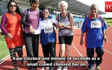101岁老人家赢得女子100米短跑冠军
